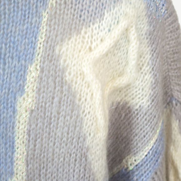 Needleworks Vintage Mohair Blend Geometric Diamond Pattern Hand Knitted Sweater - Picture 10 of 13